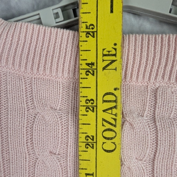 Chaps XL Caple Knit V-Neck Sweater Pink Super Condition - Picture 7 of 8